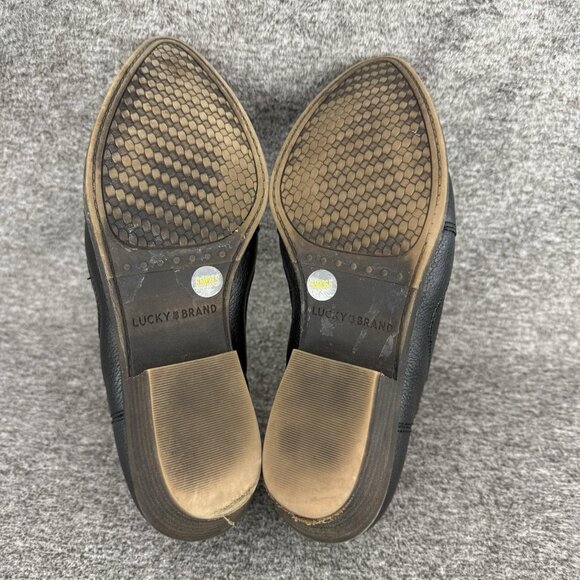 ✅Lucky Brand Joelle Black Leather Western Ankle Booties Women’s 6.5 Pointed Toe - Picture 3 of 11